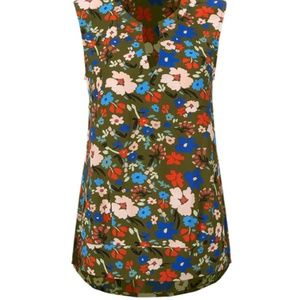 Cabi Wild Flower Top Sleeveless Blouse Size M